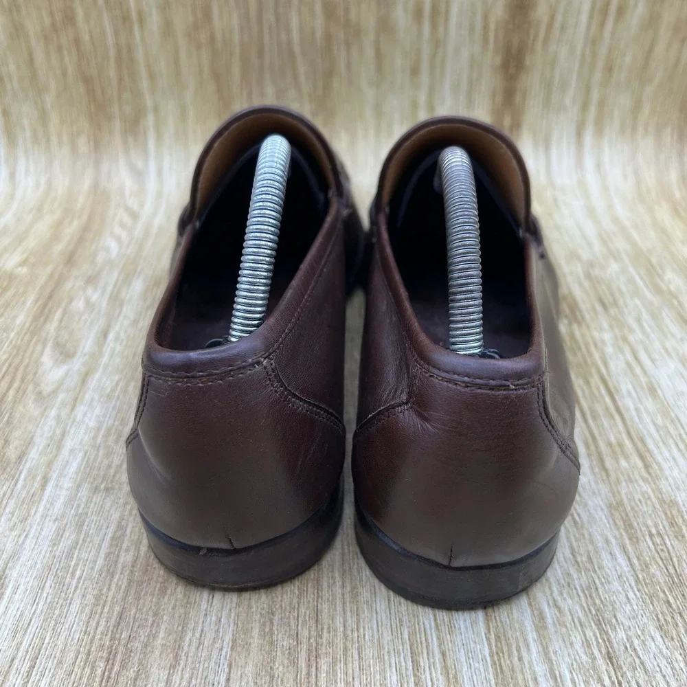 Salvatore Ferragamo Gancini Bit Loafers Men's Size 8.5 EE Brown Made in Italy